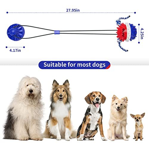 Durable Dog Toys for Aggressive Chewers - Suction Cup Tug, Puzzle & Treat Ball - Image 6