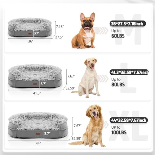 Orthopedic Dog Bed Large with Washable Cover, Waterproof Lining, Foam Comfort - Image 8