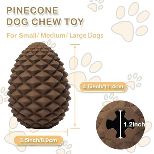 Durable Pine Cone Dog Chew Toy for Aggressive Chewers & Treat Dispensing - Image 2