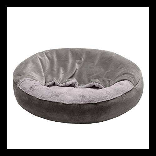 Cozy 24" Calming Donut Dog & Cat Bed - Plush Hooded Velvet, Washable, Small - Image 4