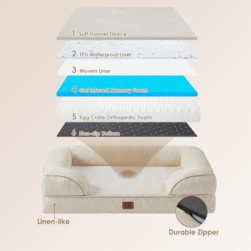 Orthopedic XL Dog Bed with Memory Foam, Waterproof Cover & Non-Slip Base - Image 5