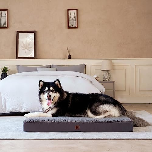 Orthopedic XL Dog Bed for Large Dogs, Washable Cover, Crate-Friendly, Grey - Image 8