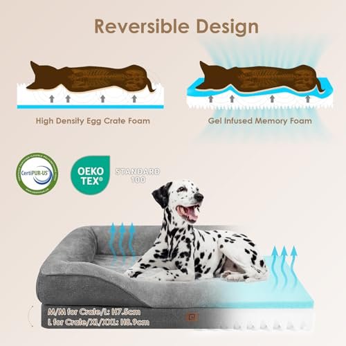 Orthopedic Large Dog Bed - Memory Foam Sofa with Bolsters & Washable Cover - Image 2