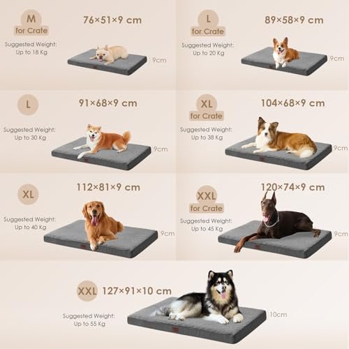 Orthopedic XL Dog Bed for Large Dogs, Washable Cover, Crate-Friendly, Grey - Image 5