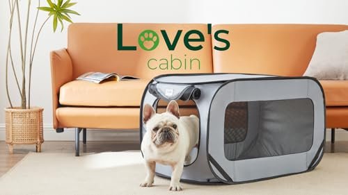 Portable Large Pop-Up Dog Bed Kennel: Indoor/Outdoor Pet Crate, Car Travel Seat, Grey - Image 7