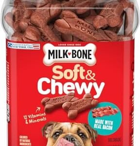 Milk-Bone Soft & Chewy Dog Treats, Bacon Recipe, 25 Ounce, Made with Real Bacon