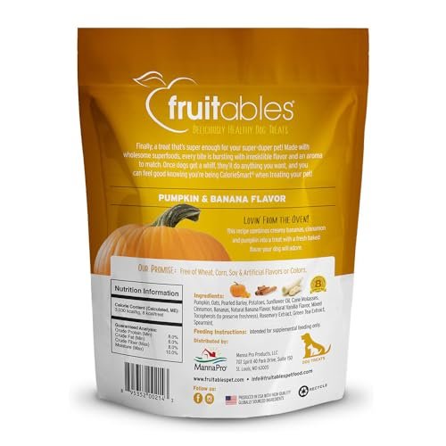Fruitables Crunchy Pumpkin & Banana Dog Treats, Healthy & Low-Calorie, 7 oz - Image 2