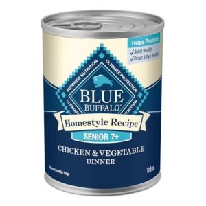 Blue Buffalo Homestyle Recipe Senior Wet Dog Food, Made with Natural Ingredients, Chicken Dinner with Garden Vegetables, 12.5-oz. Cans (12 Count)