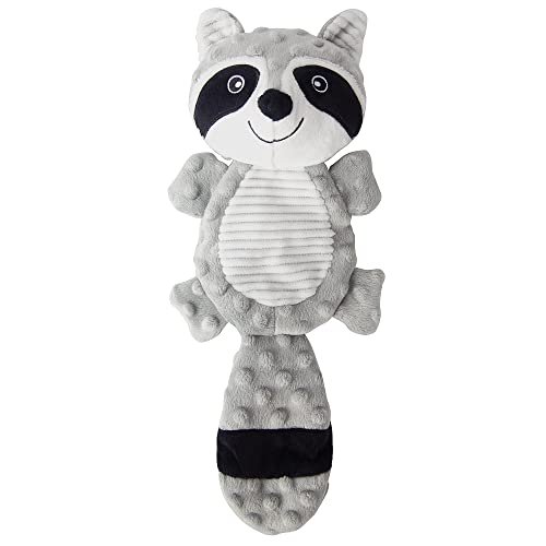 AllHomey Squeaky Dog Toys Plush Chew Toy for Small Medium Dogs Puppy Large Breed, Cute Animal Plush Chew Toy for Indoor Outdoor Play, Tough Durable Teething Interactive Gift, Raccoon,Gray