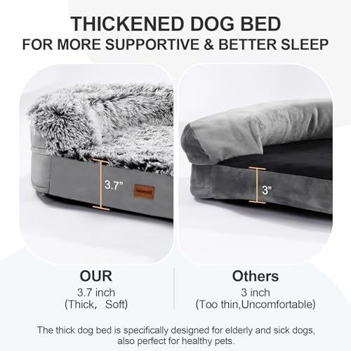 Orthopedic Dog Bed Large with Washable Cover, Waterproof Lining, Foam Comfort - Image 3