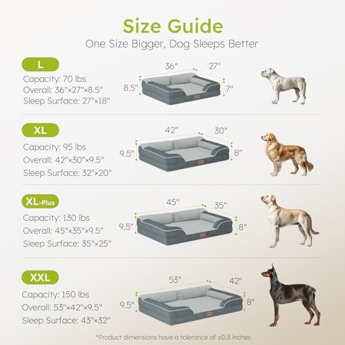 Orthopedic XL Dog Bed with Cooling Memory Foam, Washable Cover, Dark Gray - Image 7