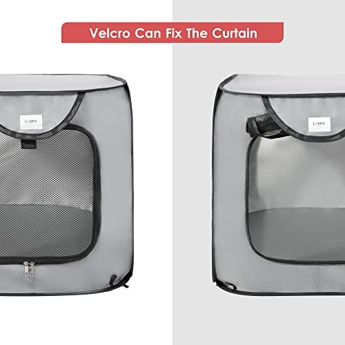 Portable Large Pop-Up Dog Bed Kennel: Indoor/Outdoor Pet Crate, Car Travel Seat, Grey - Image 2