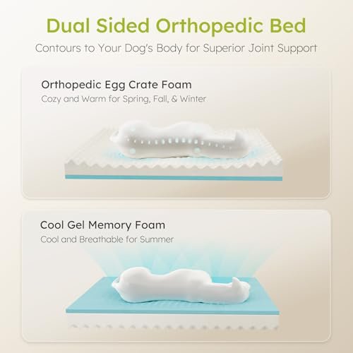 Orthopedic XL Dog Bed with Cooling Memory Foam, Washable Cover, Dark Gray - Image 2