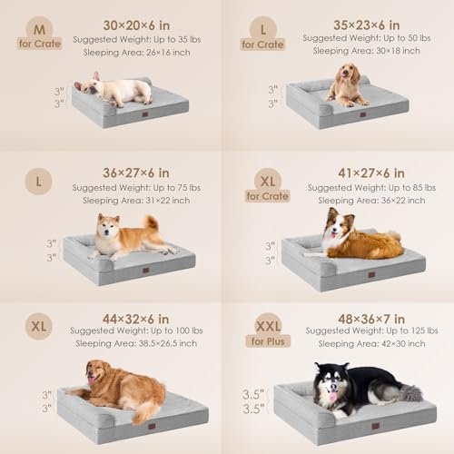 Orthopedic Memory Foam Dog Bed, Large 36"x27", Washable Cover, Non-Slip Base - Image 2