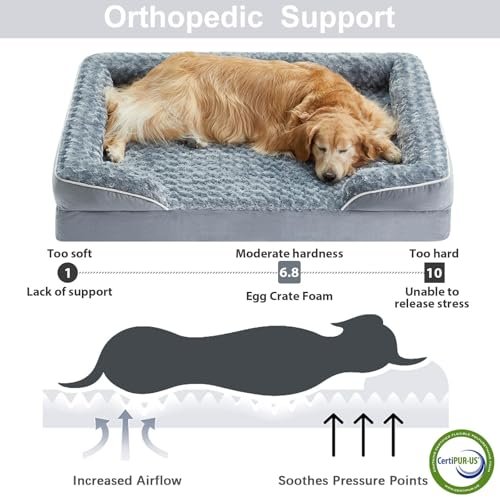 Orthopedic Large Dog Bed with Bolster, Waterproof & Washable Sofa - Image 3