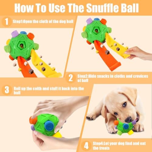 Interactive Green Dog Snuffle Ball - Slow Feeder, Foraging Toy & Stress Relief - Image 4