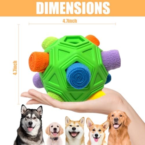 Interactive Green Dog Snuffle Ball - Slow Feeder, Foraging Toy & Stress Relief - Image 3