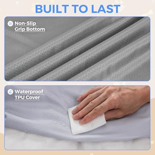 OhGeni Washable Dog Bed - Fluffy, Waterproof, Non-Slip Crate Bed, 23in Gray - Image 3