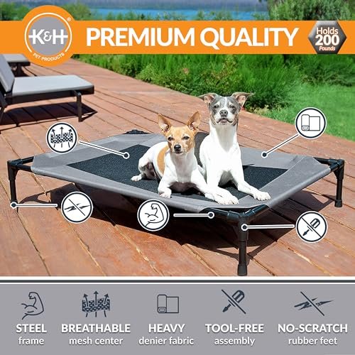Elevated Large Dog Bed - Cooling Mesh, Washable, Portable, Heavy-Duty Frame - Image 2