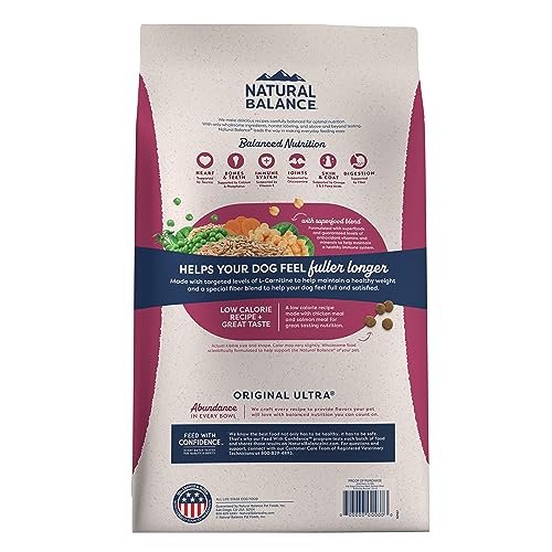 Low-Calorie Dry Dog Food - Chicken & Salmon Recipe for Healthy Weight, 11lb - Image 2