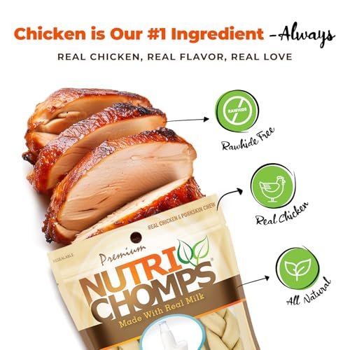 NutriChomps 6" Rawhide-Free Dog Chews, Long-Lasting & Digestible, Milk Flavor - Image 2