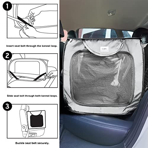Portable Large Pop-Up Dog Bed Kennel: Indoor/Outdoor Pet Crate, Car Travel Seat, Grey - Image 3