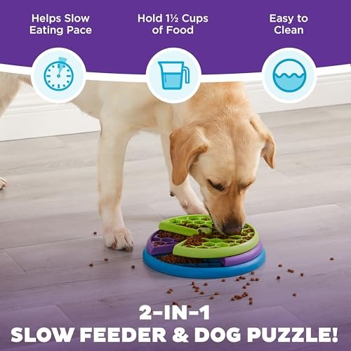 Interactive Outward Hound Dog Puzzle Feeder, Level 2 Enrichment Toy - Image 2