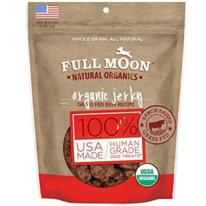 Full Moon Natural Organics Grass Fed Beef Jerky Healthy All Natural Dog Treats Human Grade 28 oz