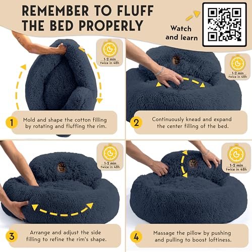 Calming Donut Dog Bed - Washable, Anti-Slip, Fluffy Bed for Dogs Up to 45 lbs - Image 6