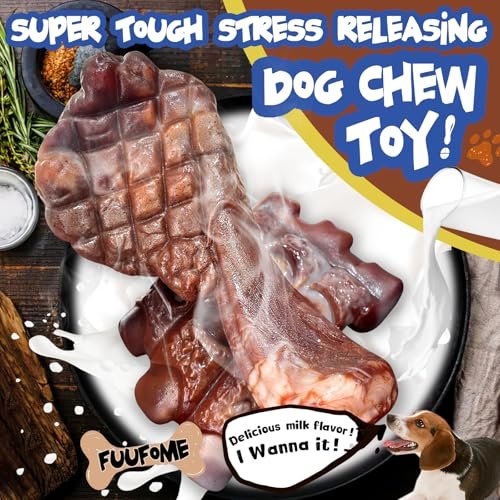 Durable Dog Chew Toys for Aggressive Chewers - Tough Nylon Bones 2 Pack - Image 2