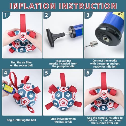 Interactive Dog Soccer Ball with Straps, Tug Toy & Water Fun for Small Dogs - Image 7