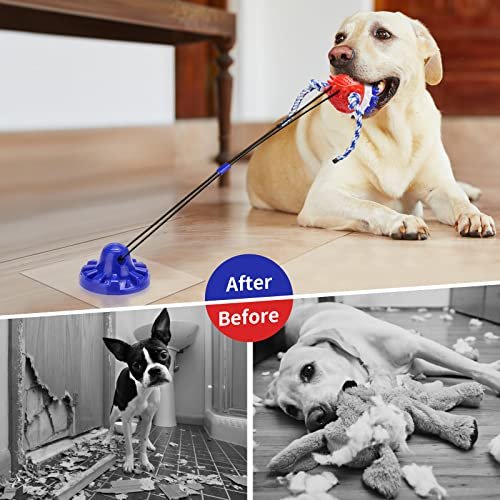 Durable Dog Toys for Aggressive Chewers - Suction Cup Tug, Puzzle & Treat Ball - Image 5