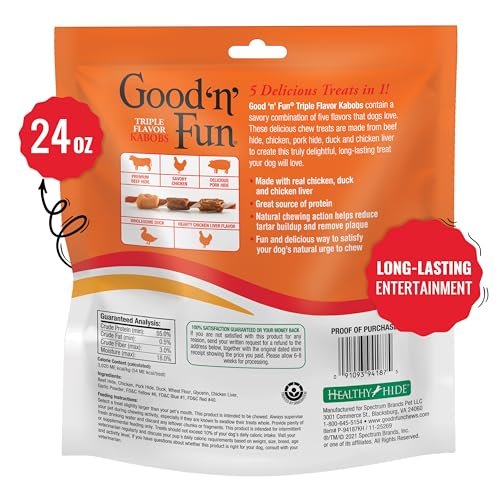 Good'N'Fun Triple Flavor Dog Kabobs - 1.5 lb Long-Lasting Treats Pack - Image 2