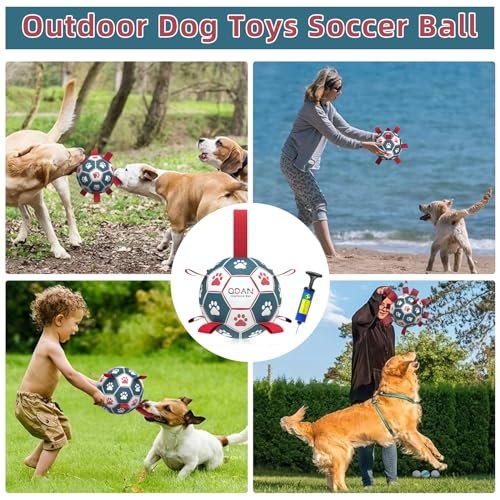 Interactive Dog Soccer Ball with Straps, Tug Toy & Water Fun for Small Dogs - Image 4