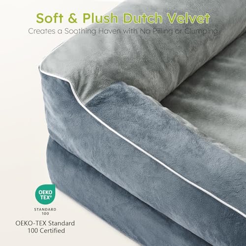 Orthopedic XL Dog Bed with Cooling Memory Foam, Washable Cover, Dark Gray - Image 8