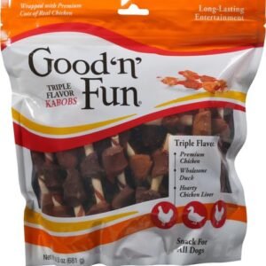 Good'N'Fun Triple Flavored Rawhide Kabobs for Dogs, 1.5 Pound (Pack of 1)