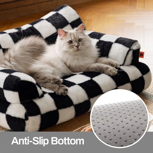 Cozy Washable Pet Couch Bed for Cats & Small Dogs, Non-Slip, Fluffy, 26x19 - Image 5