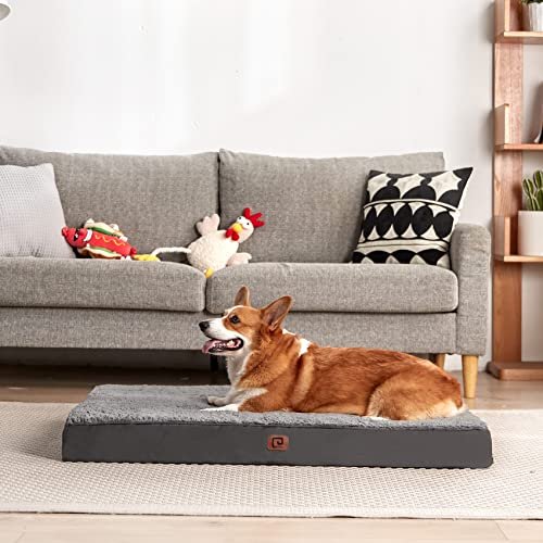 Orthopedic XL Dog Bed for Large Dogs, Washable Cover, Crate-Friendly, Grey - Image 6