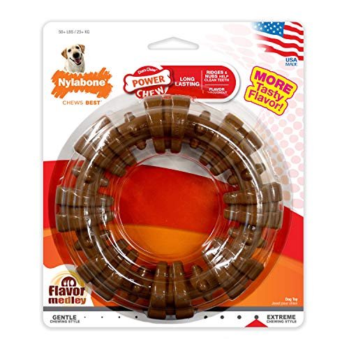 Durable Nylabone Power Chew Ring Toy for Aggressive Chewers, XL Flavor Medley - Image 8