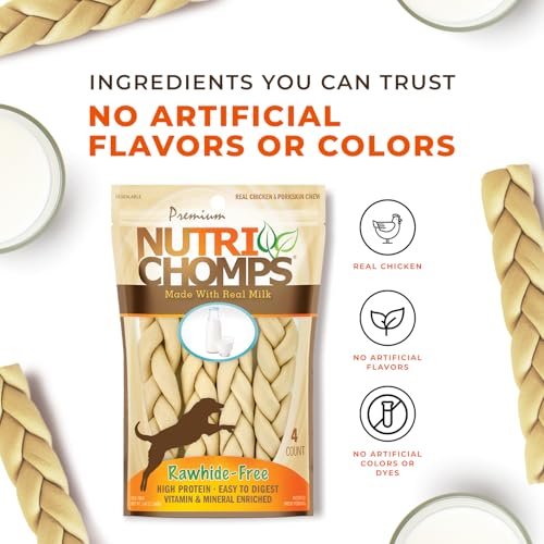 NutriChomps 6" Rawhide-Free Dog Chews, Long-Lasting & Digestible, Milk Flavor - Image 5