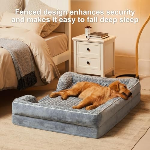 Orthopedic Large Dog Bed with Bolster, Waterproof & Washable Sofa - Image 4