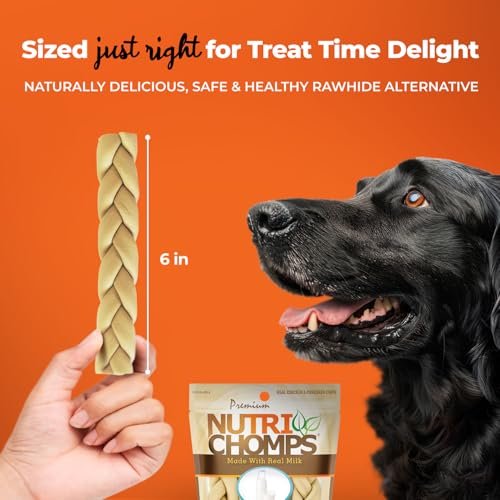 NutriChomps 6" Rawhide-Free Dog Chews, Long-Lasting & Digestible, Milk Flavor - Image 4