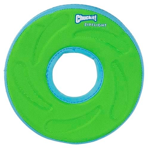 Chuckit Zipflight Flying Disc Dog Toy, Medium (8.5"), Orange and Blue