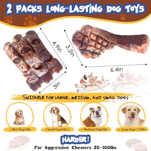 Durable Dog Chew Toys for Aggressive Chewers - Tough Nylon Bones 2 Pack - Image 4