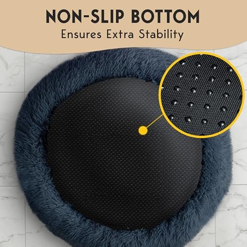 Calming Donut Dog Bed - Washable, Anti-Slip, Fluffy Bed for Dogs Up to 45 lbs - Image 8