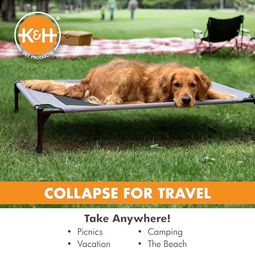 Elevated Large Dog Bed - Cooling Mesh, Washable, Portable, Heavy-Duty Frame - Image 7