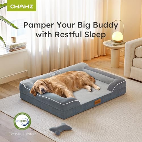 Orthopedic XL Dog Bed with Cooling Memory Foam, Washable Cover, Dark Gray - Image 5