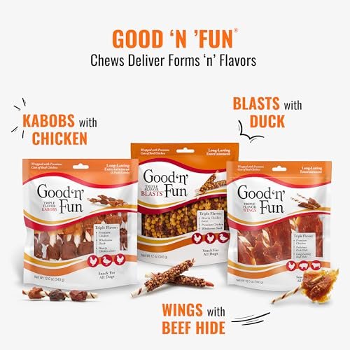 Good'N'Fun Triple Flavor Dog Kabobs - 1.5 lb Long-Lasting Treats Pack - Image 9