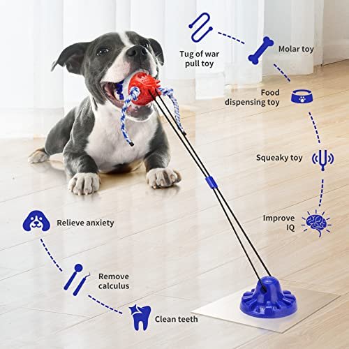 Durable Dog Toys for Aggressive Chewers - Suction Cup Tug, Puzzle & Treat Ball - Image 2