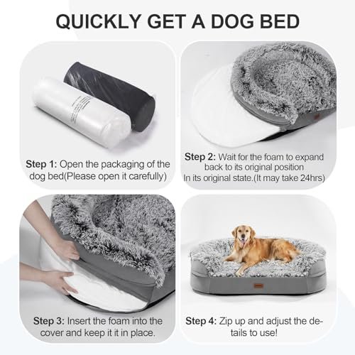 Orthopedic Dog Bed Large with Washable Cover, Waterproof Lining, Foam Comfort - Image 9
